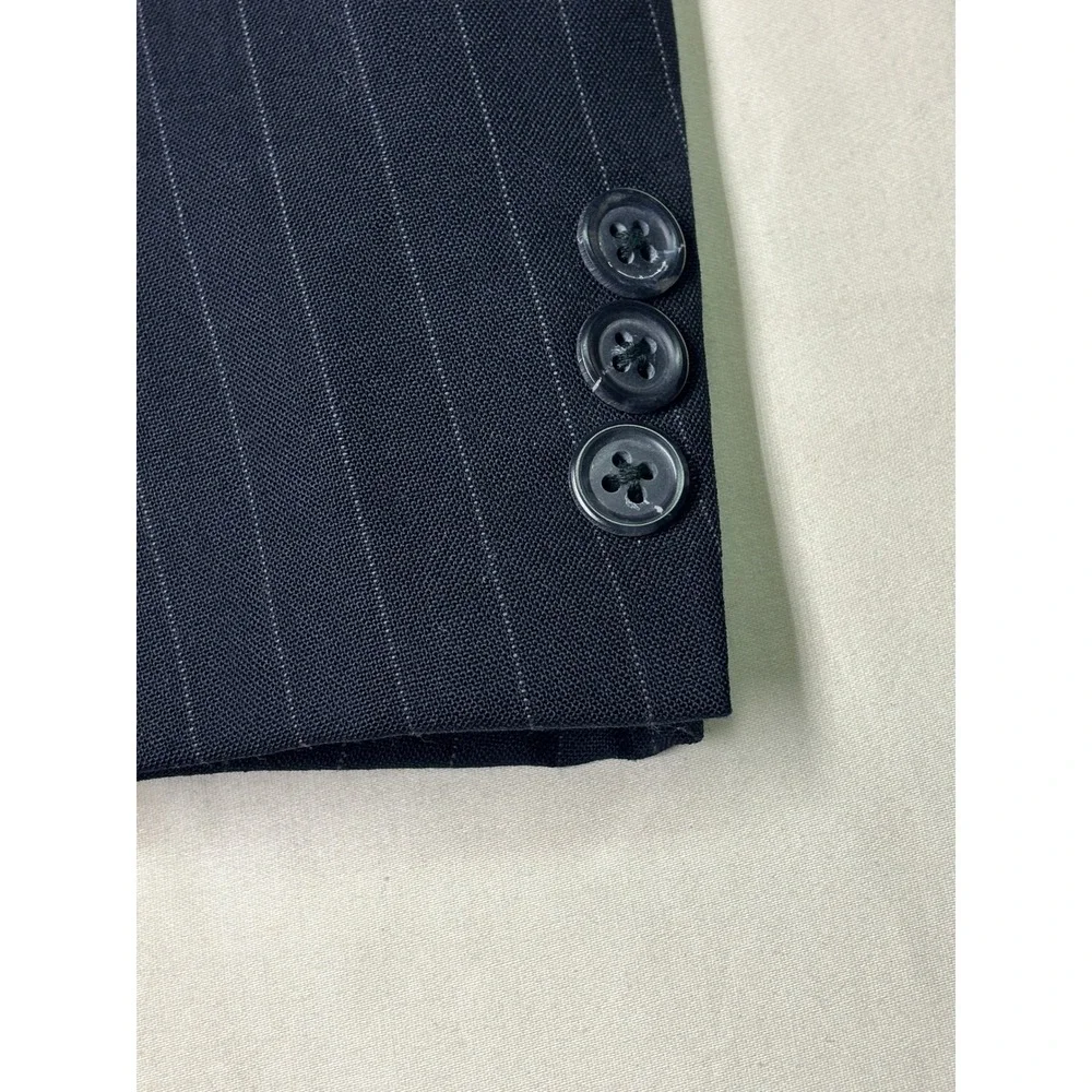 Brooks Brothers Mens 46‎ LG Navy Blue Pinstripe 100% Pure Wool Blazer Suit USA